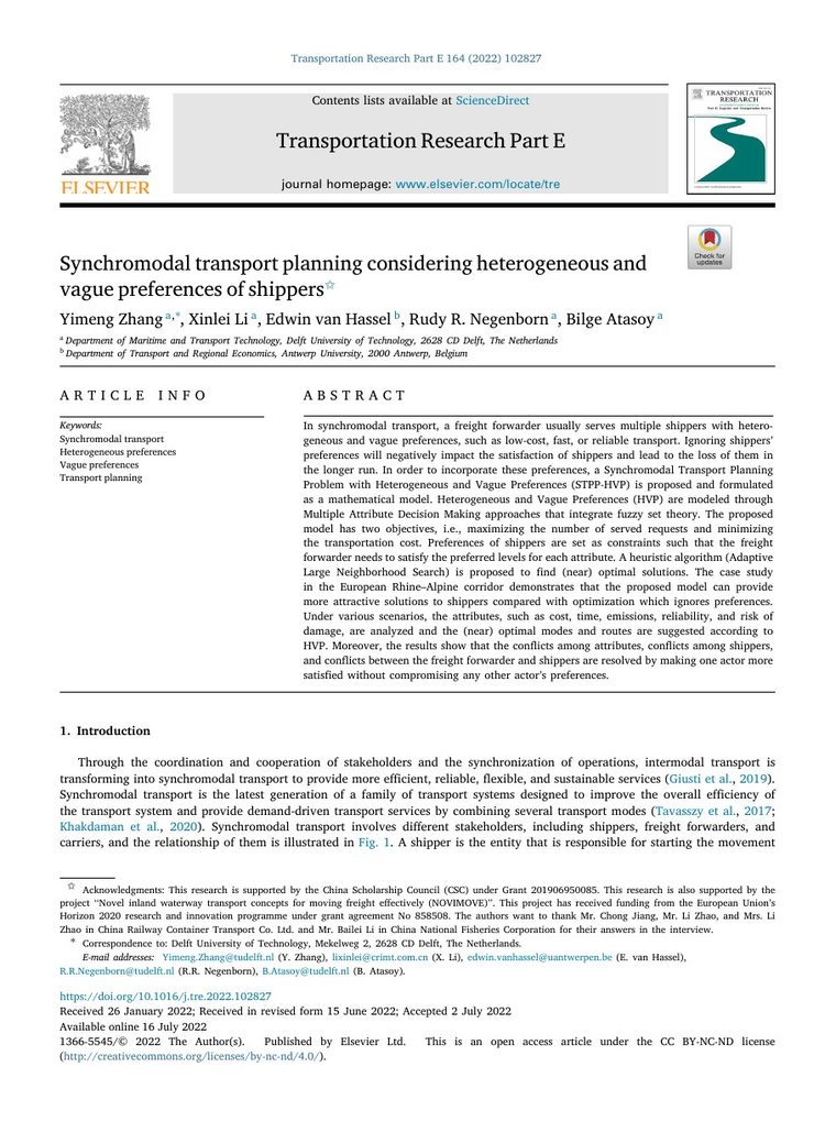 First page of vague shipper preferences paper